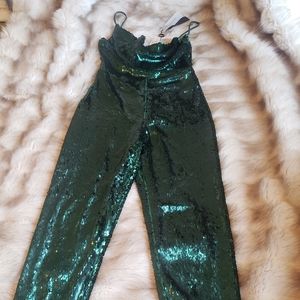 Black Halo (BH)Sequin Designer Jumpsuit